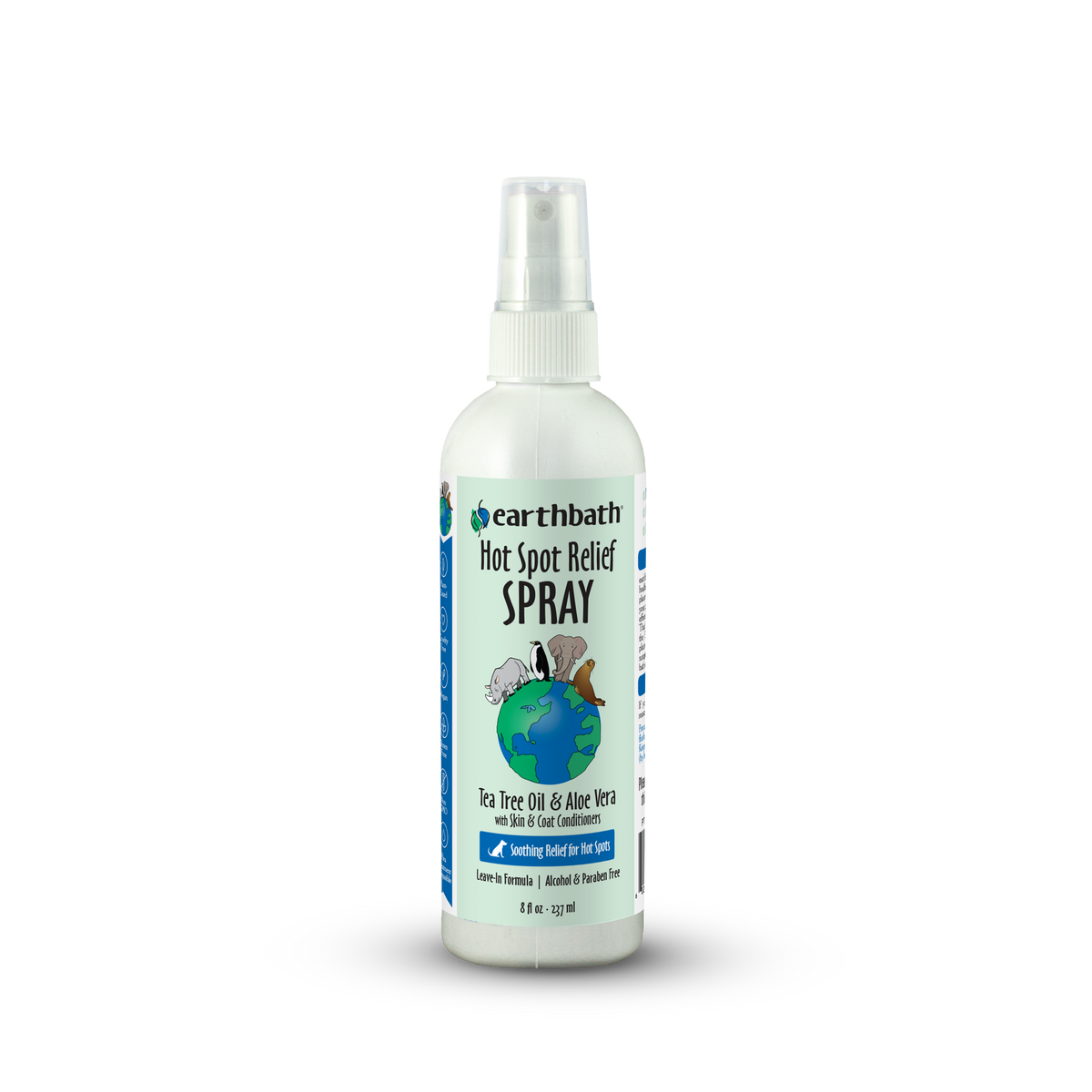 Bottle of Earthbath Hot Spot Relief Spray on a white background