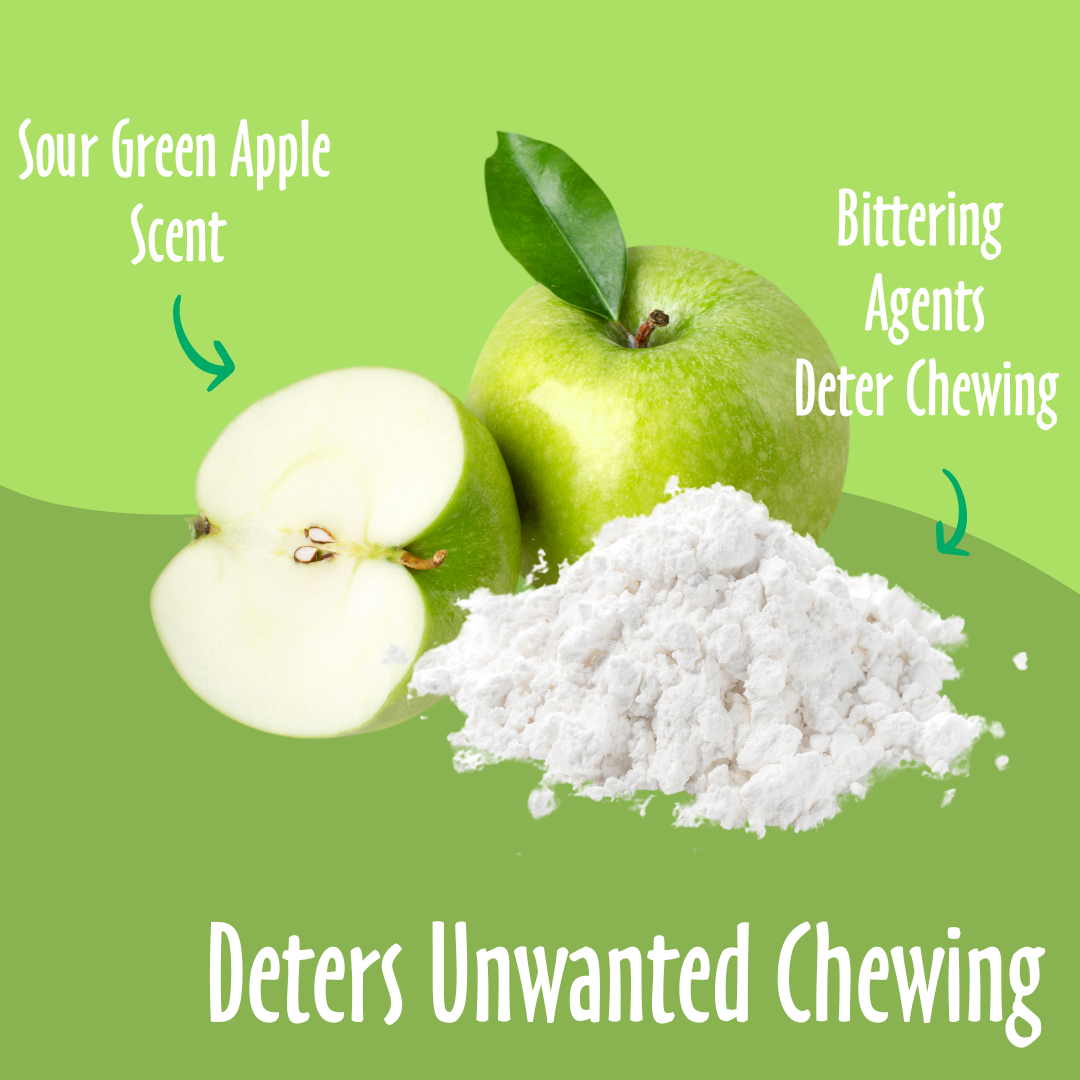 Deter Unwanted Chewing elements like Bittering Agents and Green Apple, and Oatmeal and their benefits.