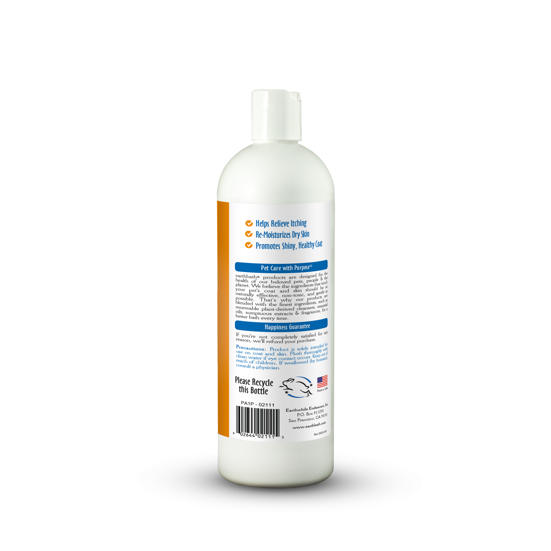 White bottle with a label on a white background
