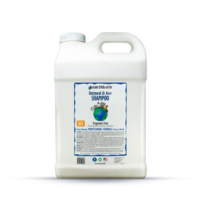 Gallon container of Earthbath Oatmeal & Aloe Shampoo on a white background