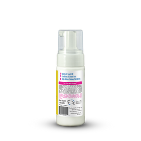 Foam bottle with label on a white background