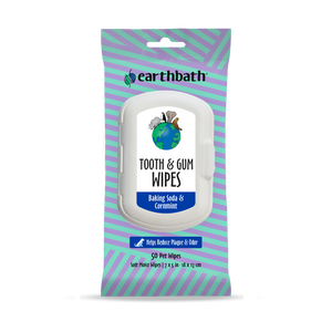 Package of earthbath Tooth & Gum Wipes with 50 pet wipes