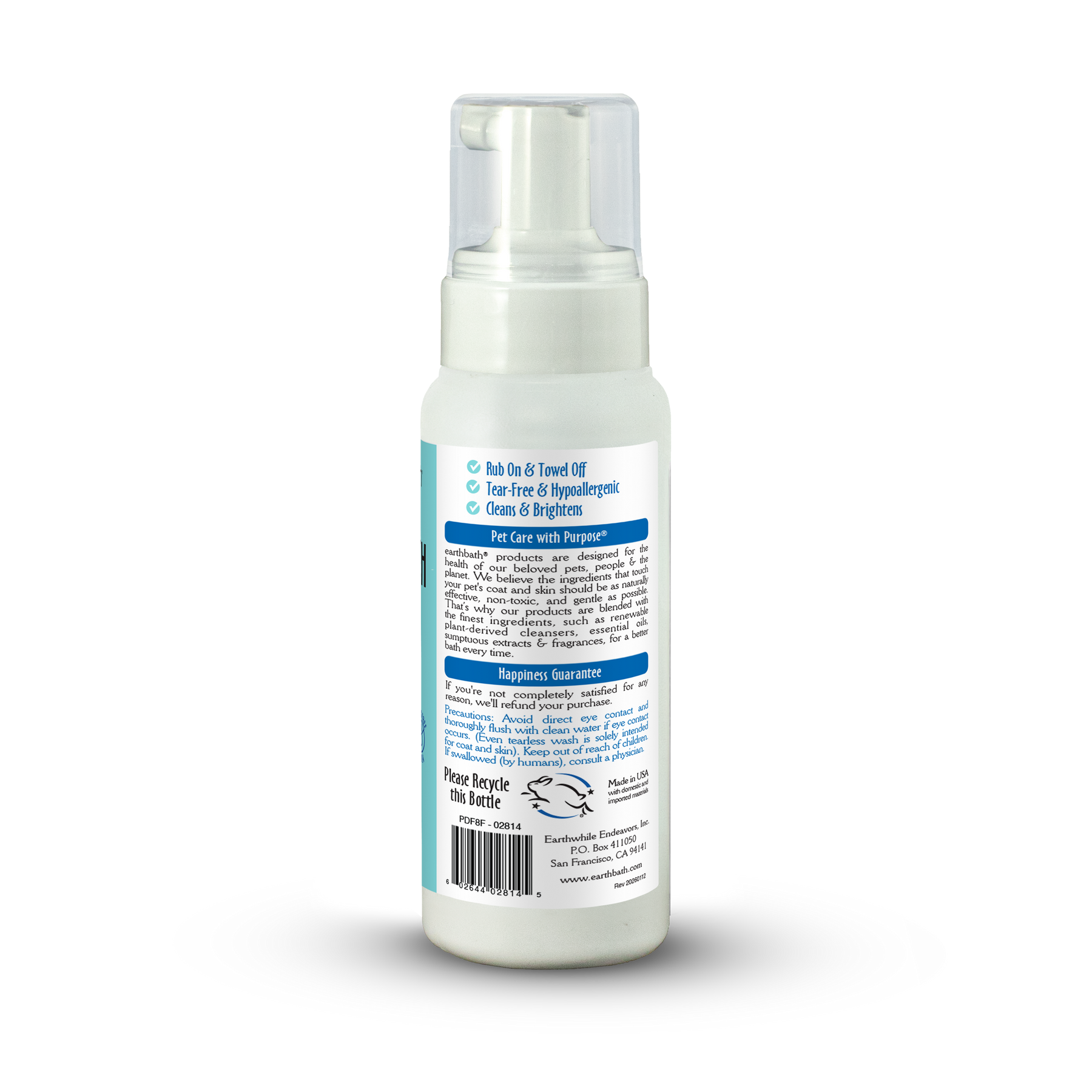 White spray bottle with text on a white background