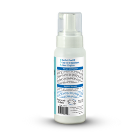 White spray bottle with text on a white background