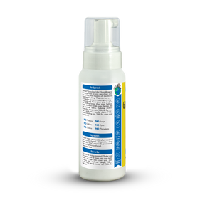 White spray bottle with a label on a white background