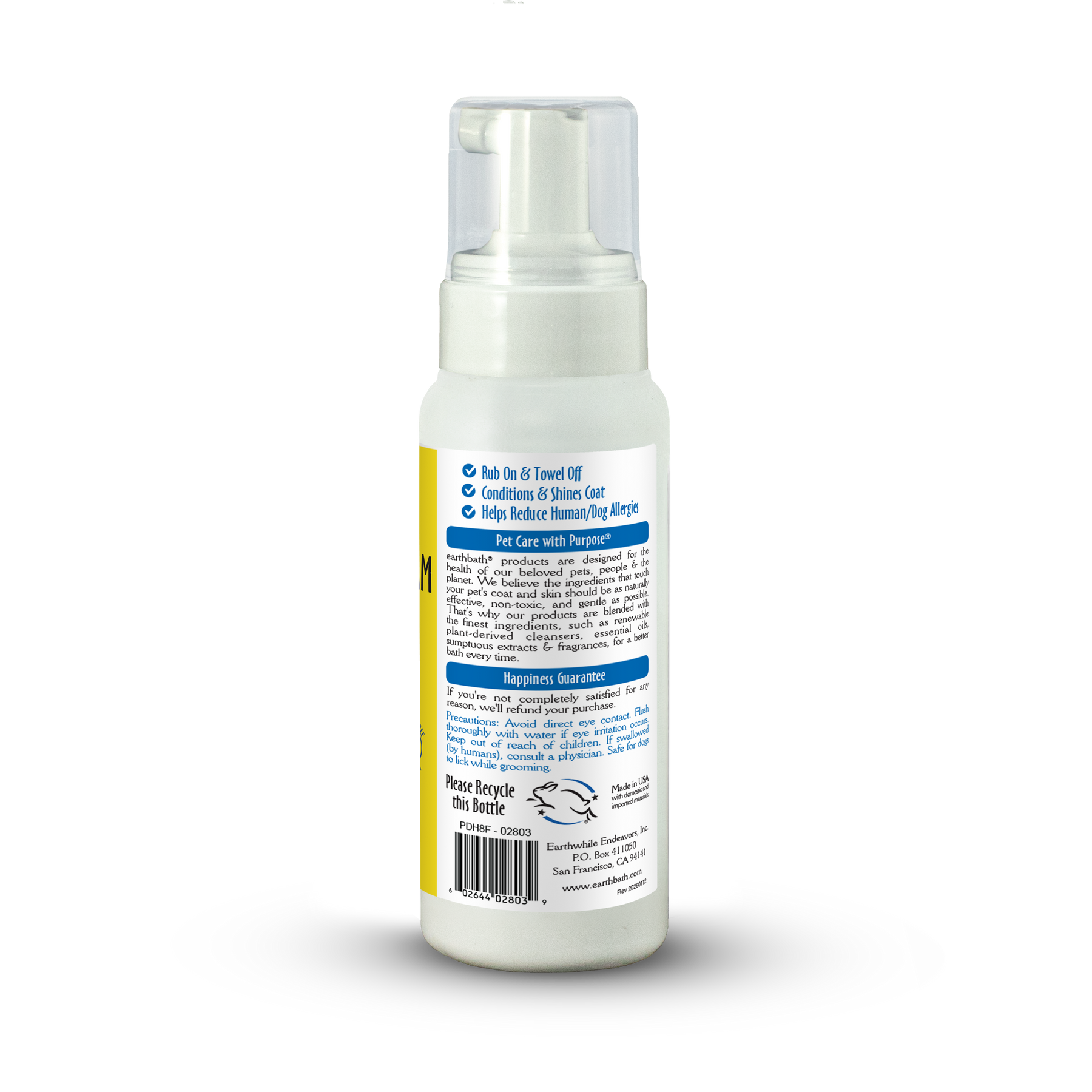 White spray bottle with label on a white background