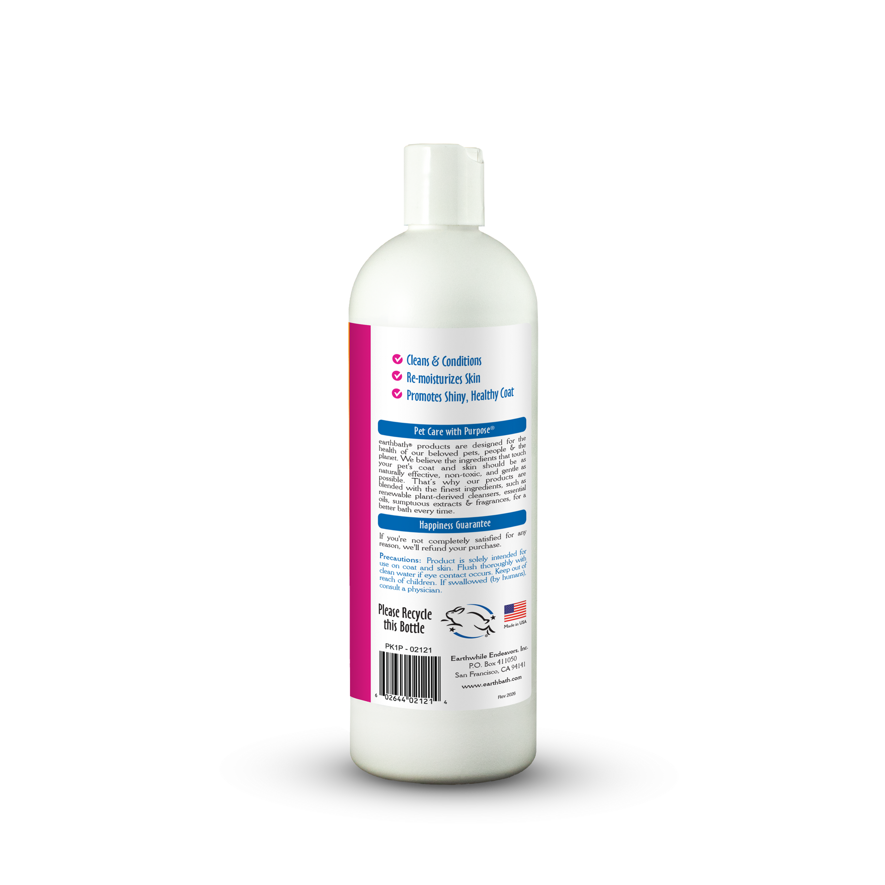White bottle with a label on a white background