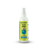 Bottle of Earthbath No Chew Spray with green apple flavor on a white background