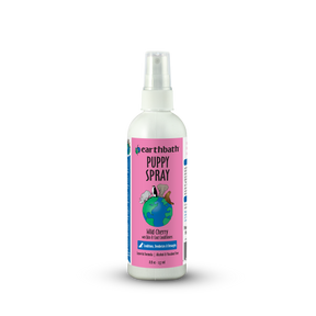 Earthbath Puppy Spray bottle with pink label on a white background