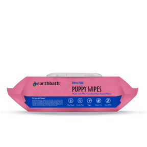 Puppy Wipes lying down with information