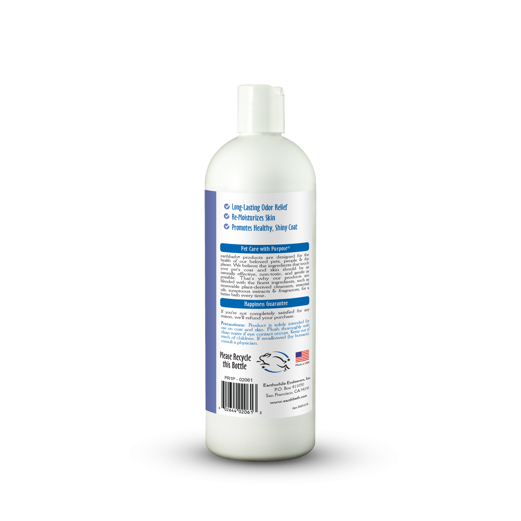 White bottle with a label on a white background