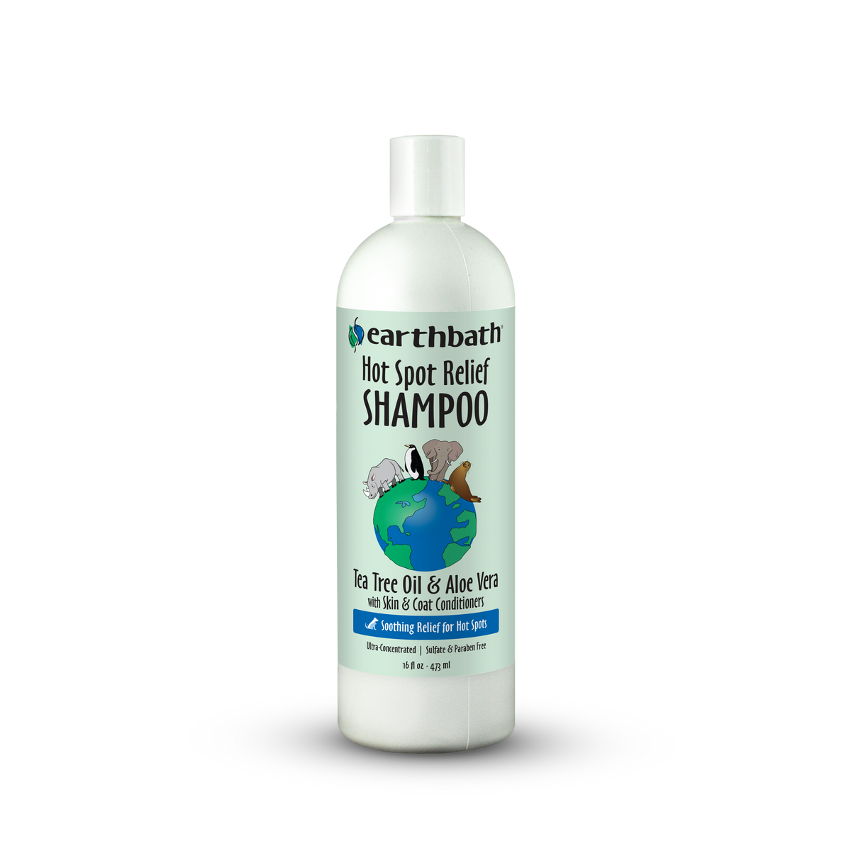 Earthbath Hot Spot Relief Shampoo bottle on a white background