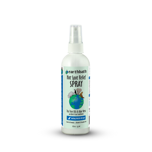 Bottle of Earthbath Hot Spot Relief Spray on a white background