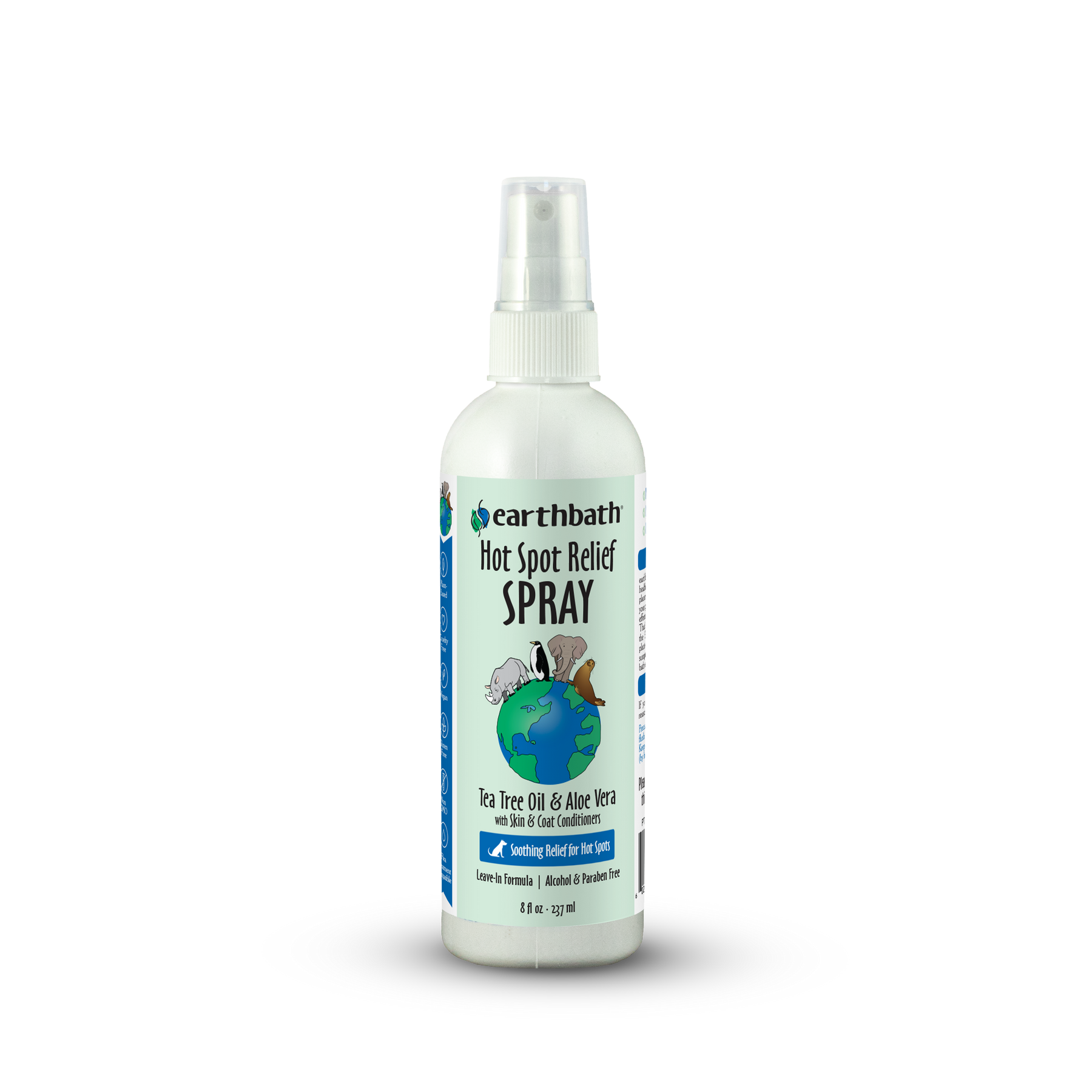 Bottle of Earthbath Hot Spot Relief Spray on a white background
