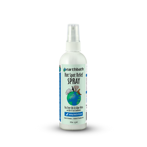 Bottle of Earthbath Hot Spot Relief Spray on a white background