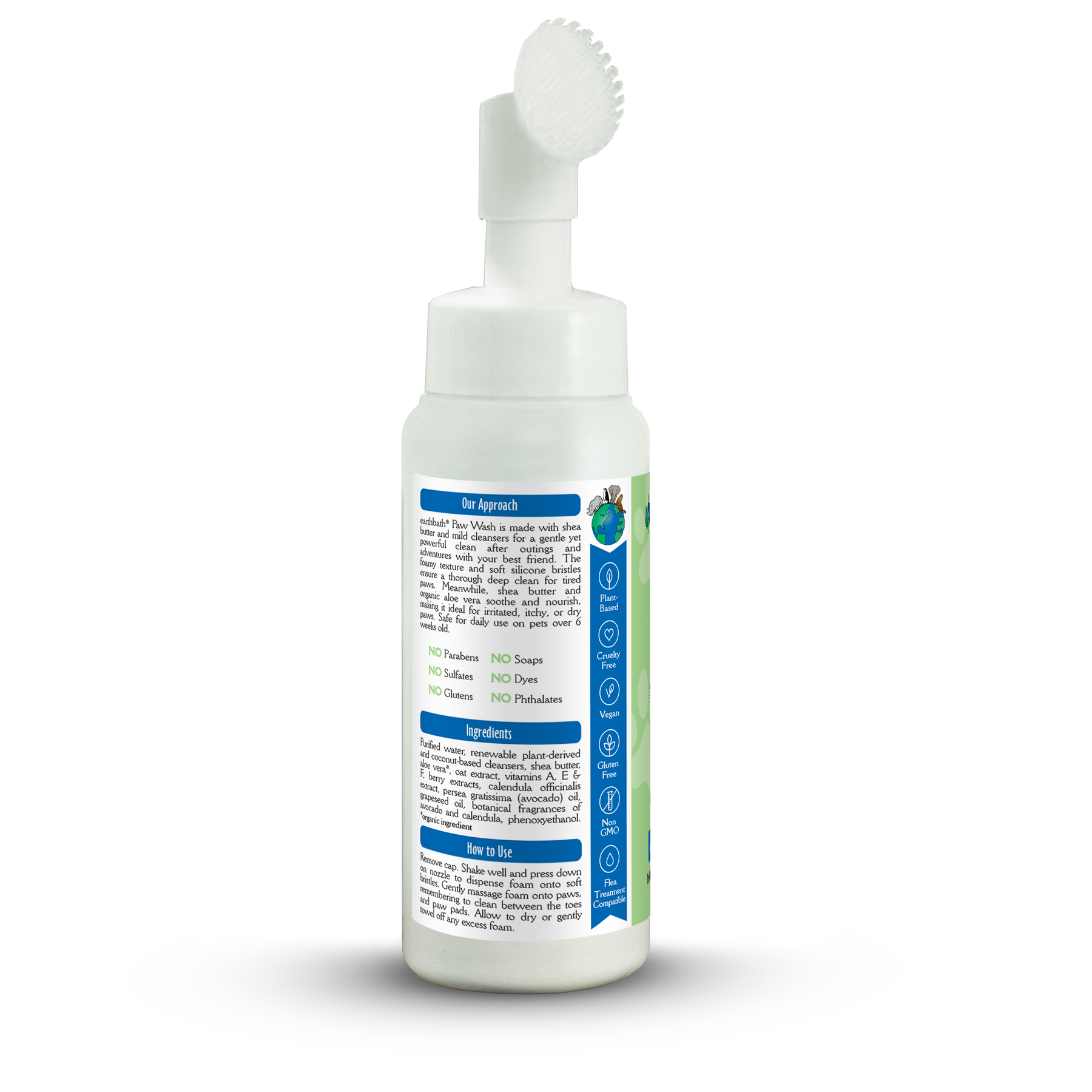 White bottle with a pump on a white background
