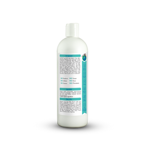 White bottle with a blue label on a white background