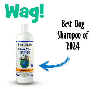 Oatmeal & Aloe Shampoo with WAG! logo on white background