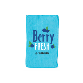 Microfiber Face Towel with text "Berry Fresh"