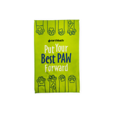 Microfiber Paw Towel with Put Your Best Paw Forward text 