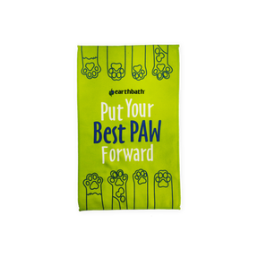 Microfiber Paw Towel with Put Your Best Paw Forward text 